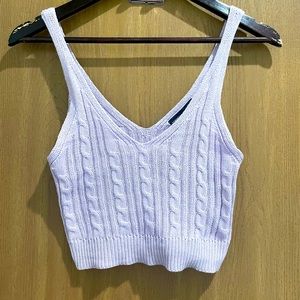 Lavender sweater crop top